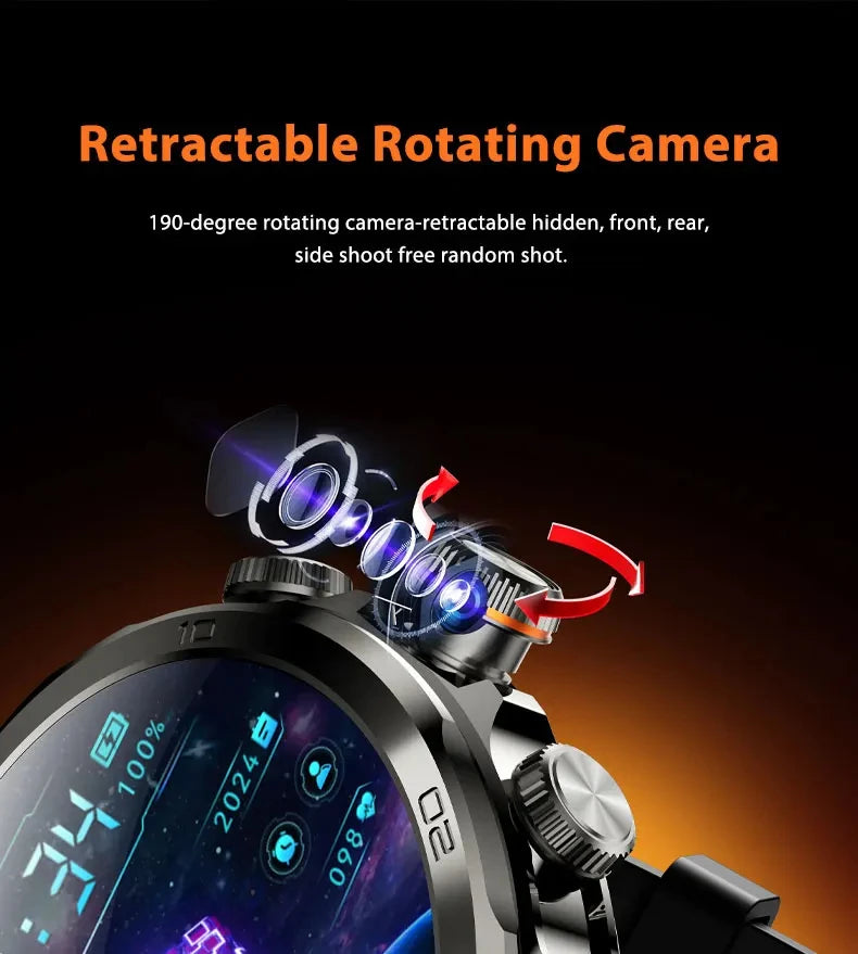 H19 Smartwatch Android 9.0 System 1.75 Inch 4G Full Netcom Amoled Screen 190° Rotating Camera Smart Watch GPS WIFI