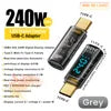 240W USB C Adapter Power Meter Tester Transparent with Wattage LED Digital Display for iPhone 17 18 Pro Max MacBook Pro