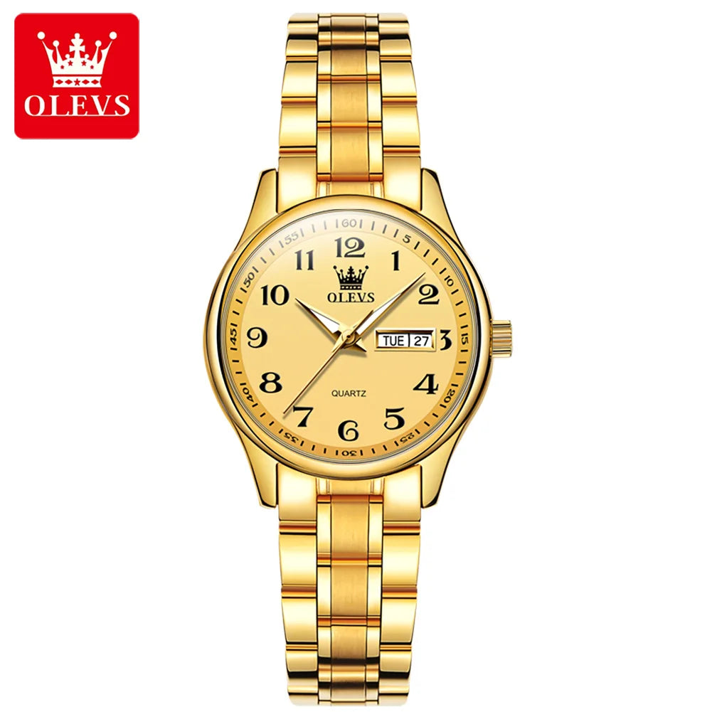 OLEVS Brand Classic Men's Quartz Watch Stainless Steel Strap Fashion Casual Women's SmartWatch Gift Date Clock 5567
