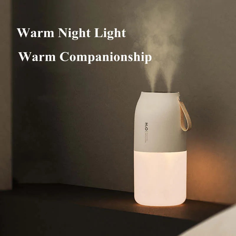 300ml Dual Sprayer Air Humidifier 2000mAh USB Rechargeable Battery Wireless Aroma Mist Maker Fogger Diffuser Light Umidificador