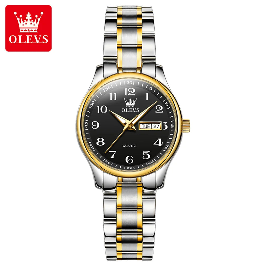 OLEVS Brand Classic Men's Quartz Watch Stainless Steel Strap Fashion Casual Women's SmartWatch Gift Date Clock 5567