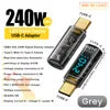 240W USB C Adapter Power Meter Tester Transparent with Wattage LED Digital Display for iPhone 17 18 Pro Max MacBook Pro