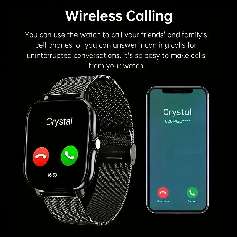 2025 Popular Smartwatch, Wireless Calling and Dialing, Various Sports Modes, Incoming Call Alerts and Rejection, Message