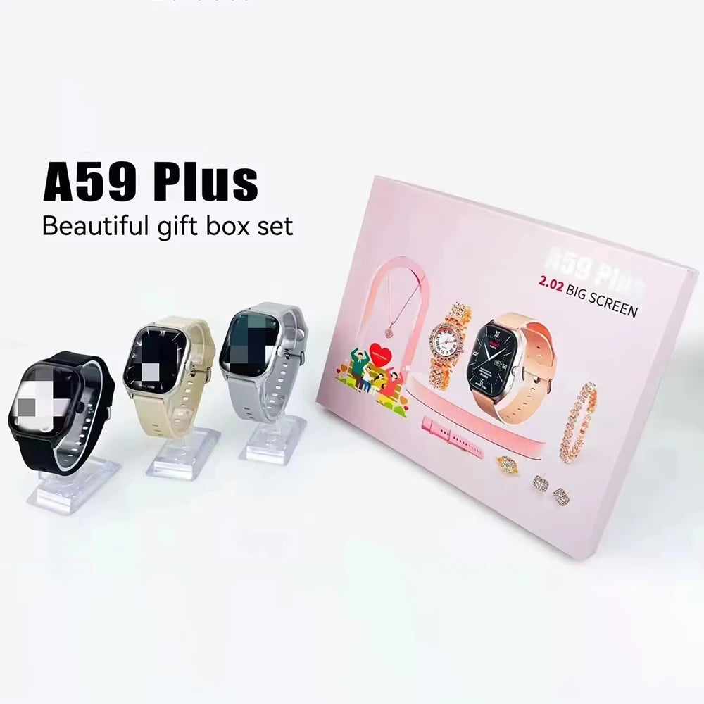 Luxury A59plus Smart Watch 2026 Necklace Earrings Bracelet Ring A58 A68 A89 Plus Combo Smartwatch for Ladies