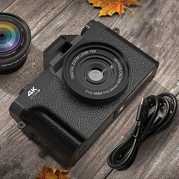 4K Photography Digital Camera 48MP Autofocus Vlogging Video Camera with 16x Digital Zoom Anti-Shake Compact Travel Camera