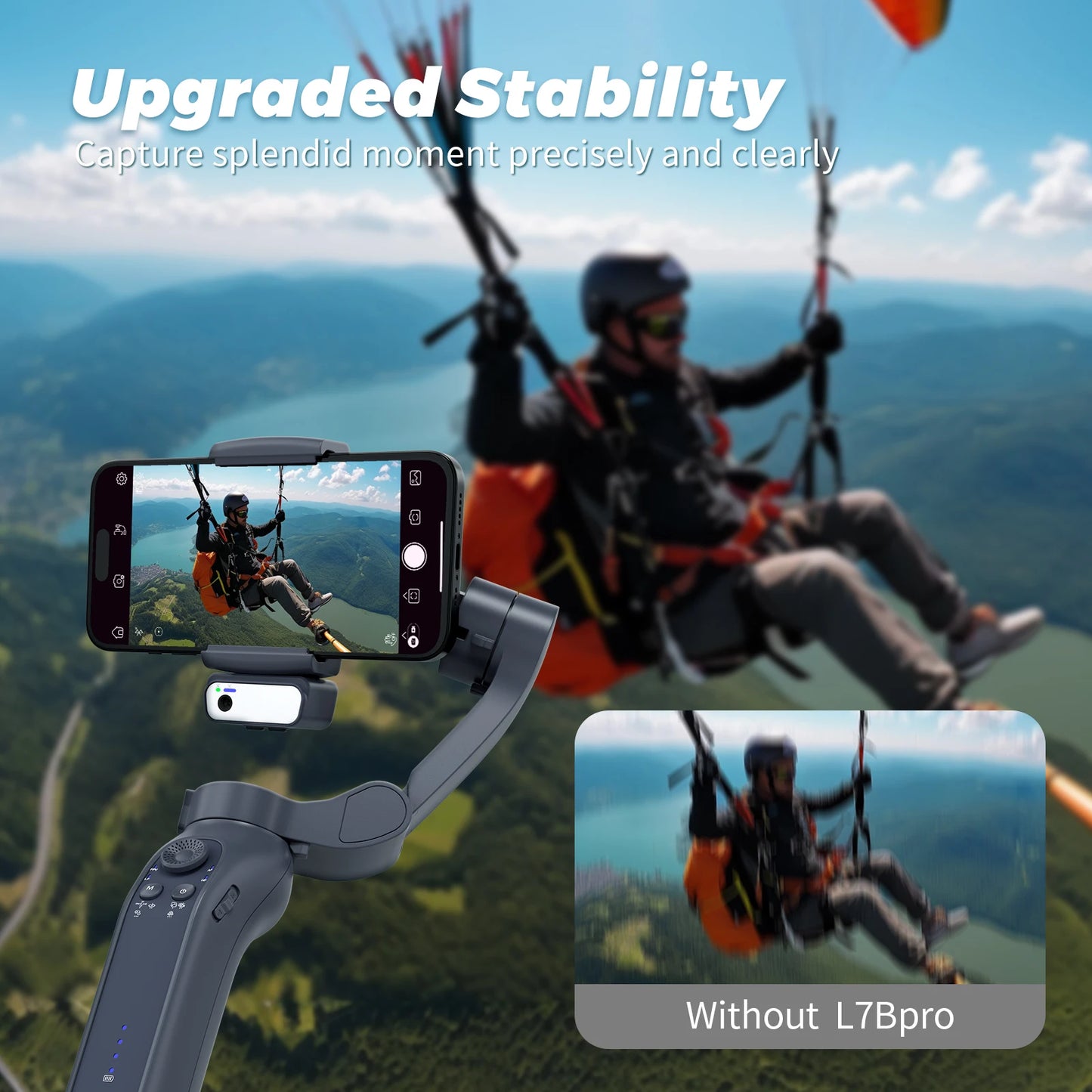 L7Bpro Plus Original 360 Auto Face Tracking Gimbal Stabilizer Portable 3- Foldable Handheld with Roll Brushless Motor  Tripd