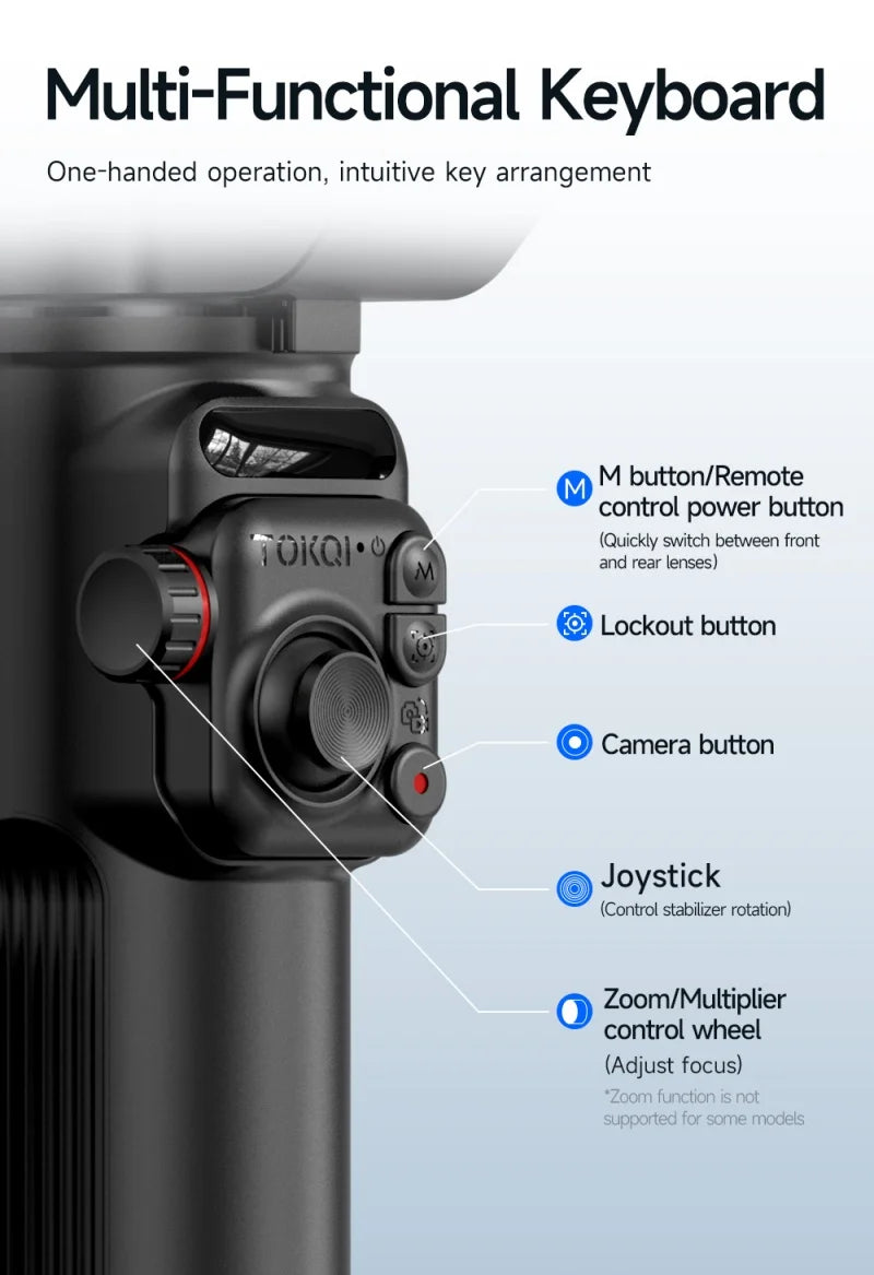 Newest M02 Portable Handheld 360 Rotation Smart AI Face Tracking Three Axis PTZ Gimbal Stabilizer for Video Vlog Live Streaming