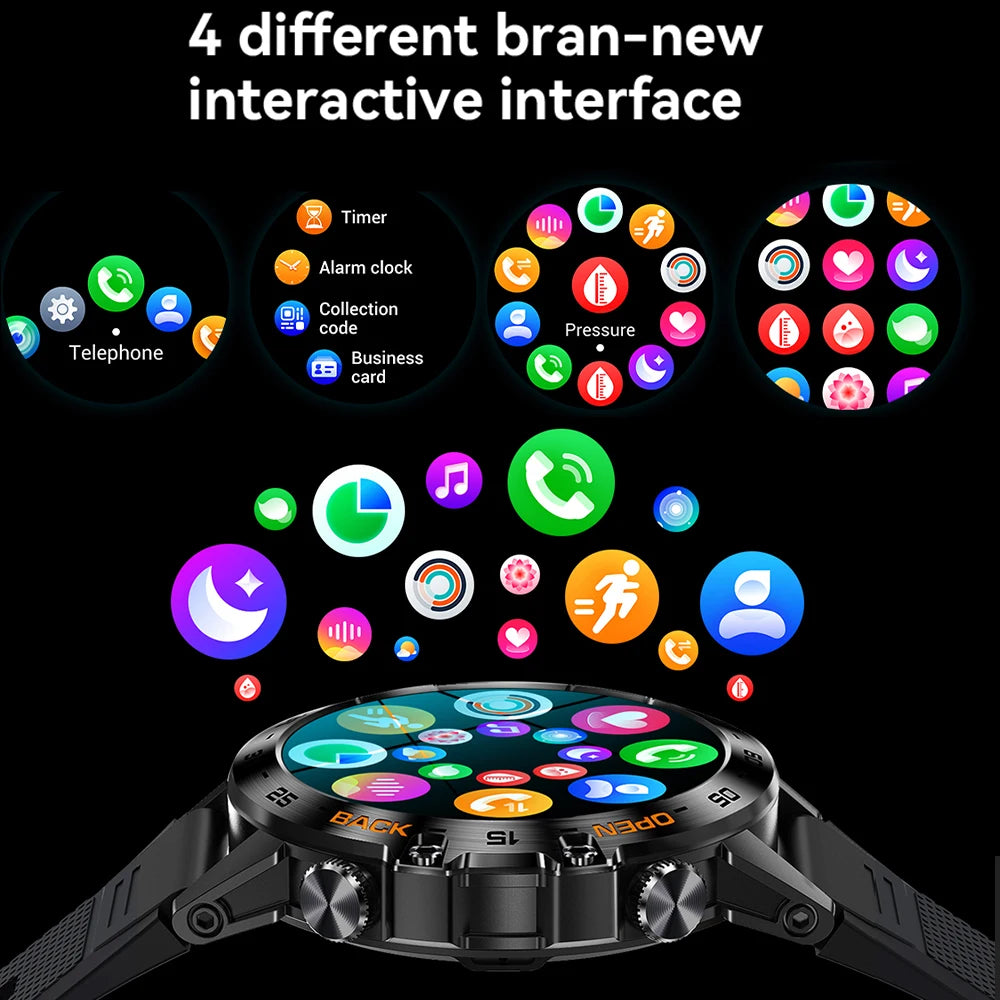 SENBONO K52 Sports Smartwatch Unisex 1.39-inch OLED Display FitCloudPro Heart Rate Monitoring IP68 Waterproof Sleep Tracker 5-10