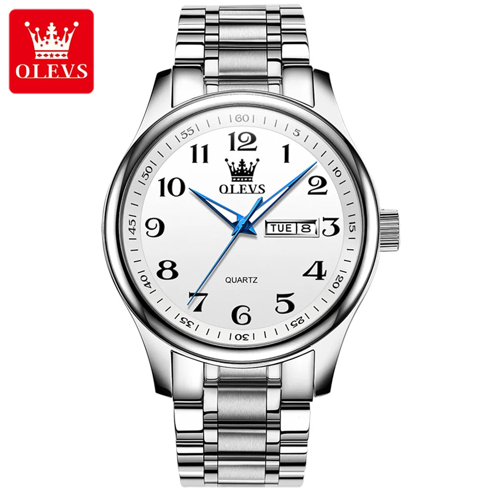 OLEVS Brand Classic Men's Quartz Watch Stainless Steel Strap Fashion Casual Women's SmartWatch Gift Date Clock 5567