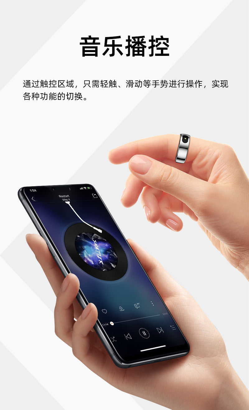 R08(JRING) Waterproof Touch Body Temperature Sleep Blood Oxygen Heart Rate Movement Photo Music Control Smart Ring