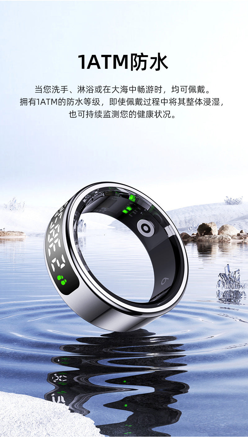 R11C (Qring) Heart Rate Blood Oxygen Sleep Pedometer Sports Remote Control Photo Display Screen Touch Screen Smart Ring