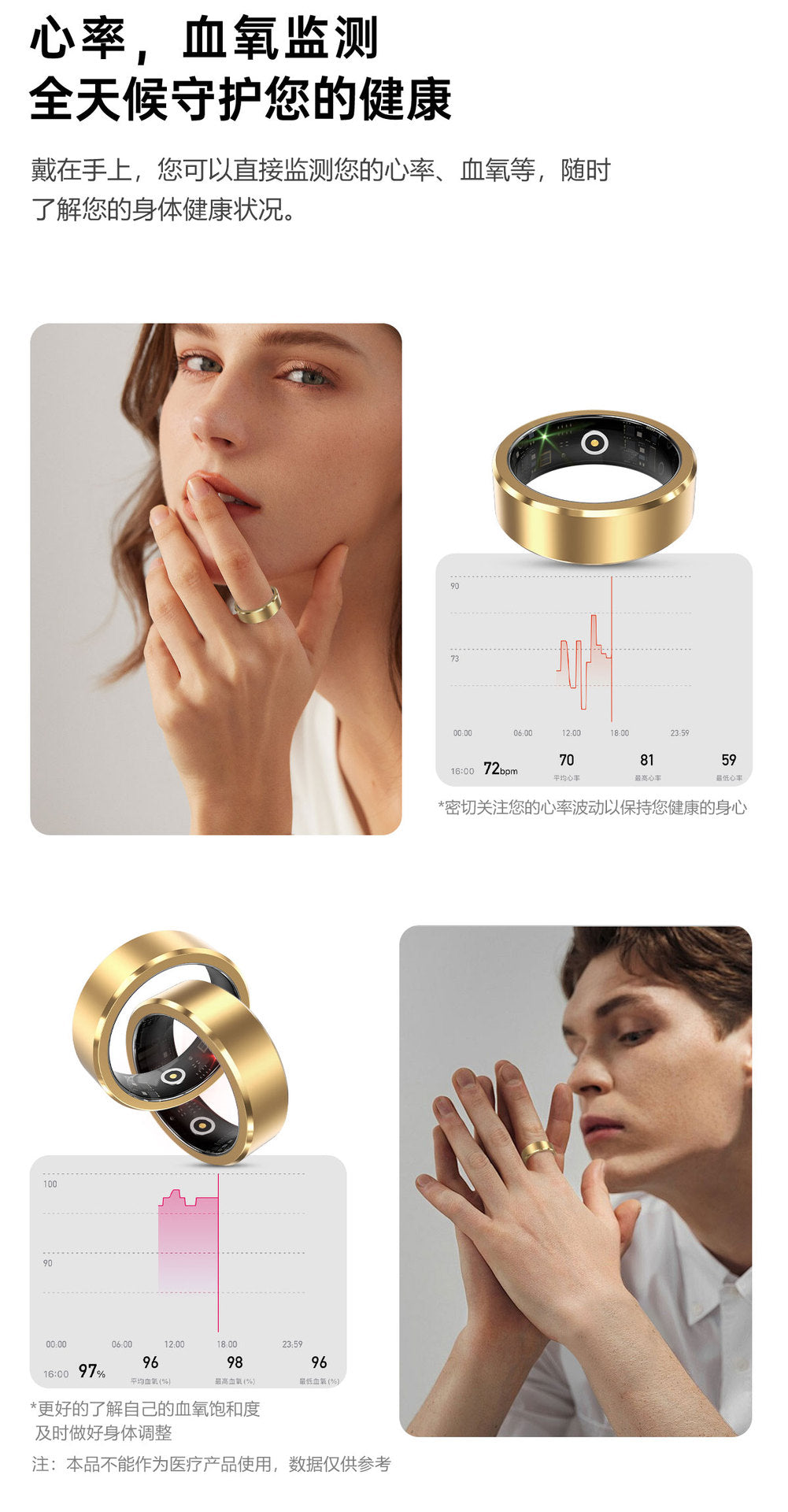 Smart Ring S1 Accurately Monitors Sleep, Heart Rate and Blood Oxygen, Outdoor Sports 5Atm Waterproof Health New Product
