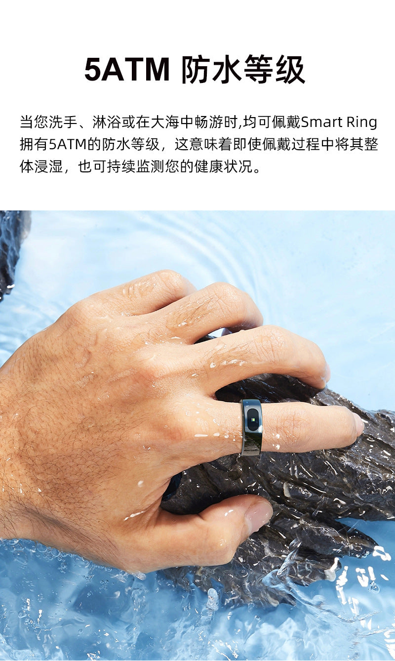 R08(JRING) Waterproof Touch Body Temperature Sleep Blood Oxygen Heart Rate Movement Photo Music Control Smart Ring
