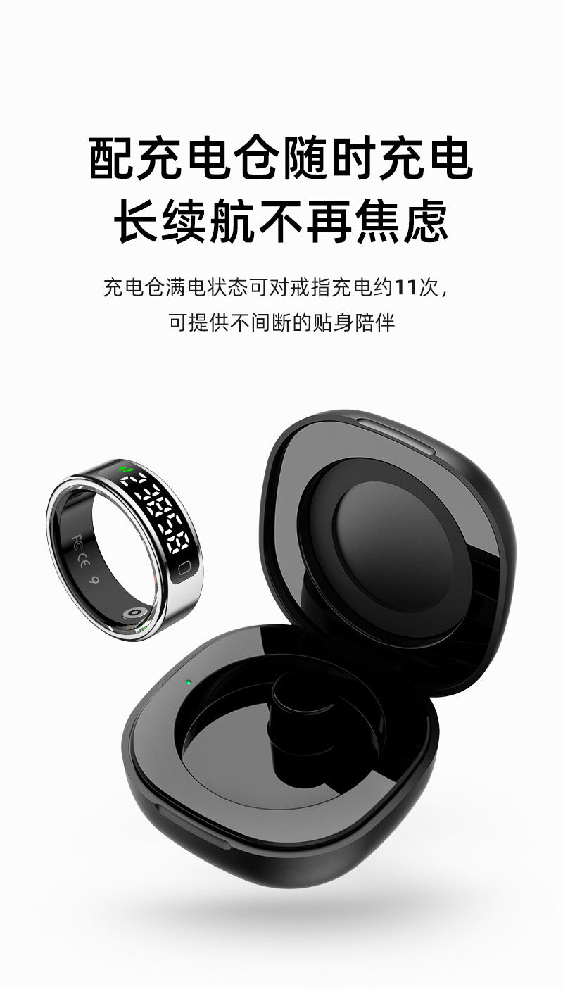 R11C (Qring) Heart Rate Blood Oxygen Sleep Pedometer Sports Remote Control Photo Display Screen Touch Screen Smart Ring