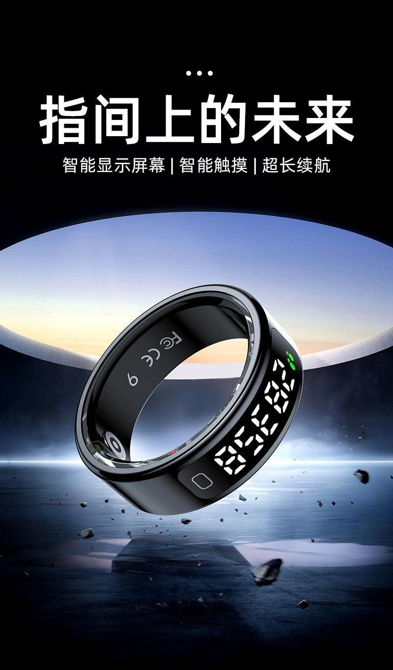 R11C (Qring) Heart Rate Blood Oxygen Sleep Pedometer Sports Remote Control Photo Display Screen Touch Screen Smart Ring