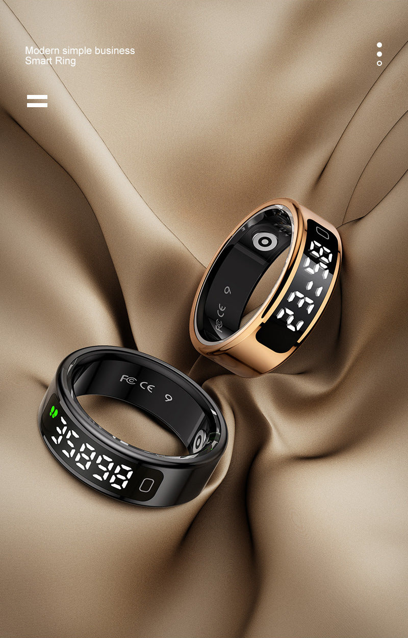 R11C (Qring) Heart Rate Blood Oxygen Sleep Pedometer Sports Remote Control Photo Display Screen Touch Screen Smart Ring