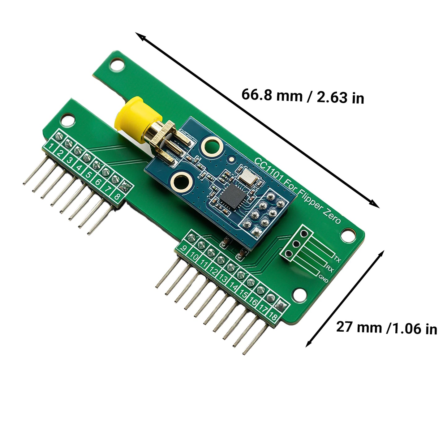 For Flipper Zero WiFi CC1101 SubGhz 433Mhz Development Board GPIO CC1101 Mouse Module For Flipper Zero Modification