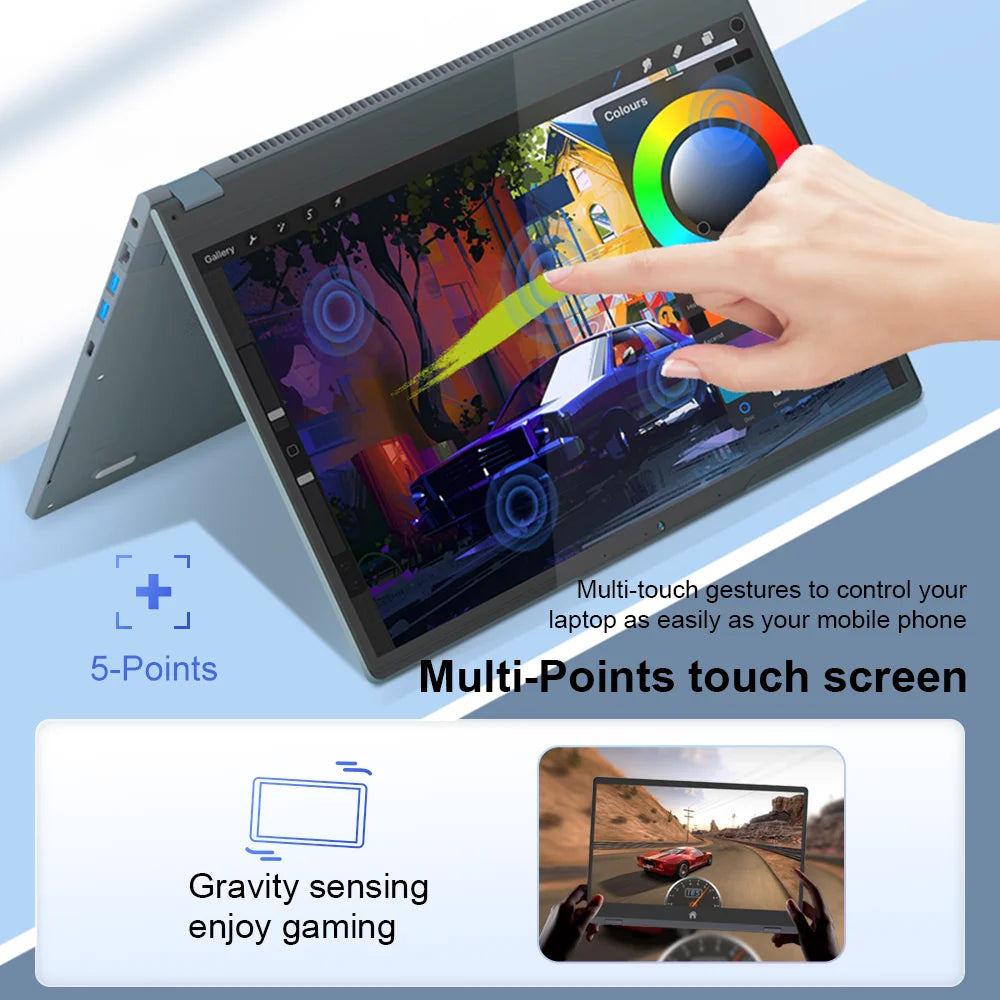 Ninkear Ybook15 Laptop Amd Ryzen 3 3200U 15.6 Inch 360 °   Flip Fhd Ips 1920*1080 Touchscreen 16G+512Gb Backlit Keyboard Windows 11