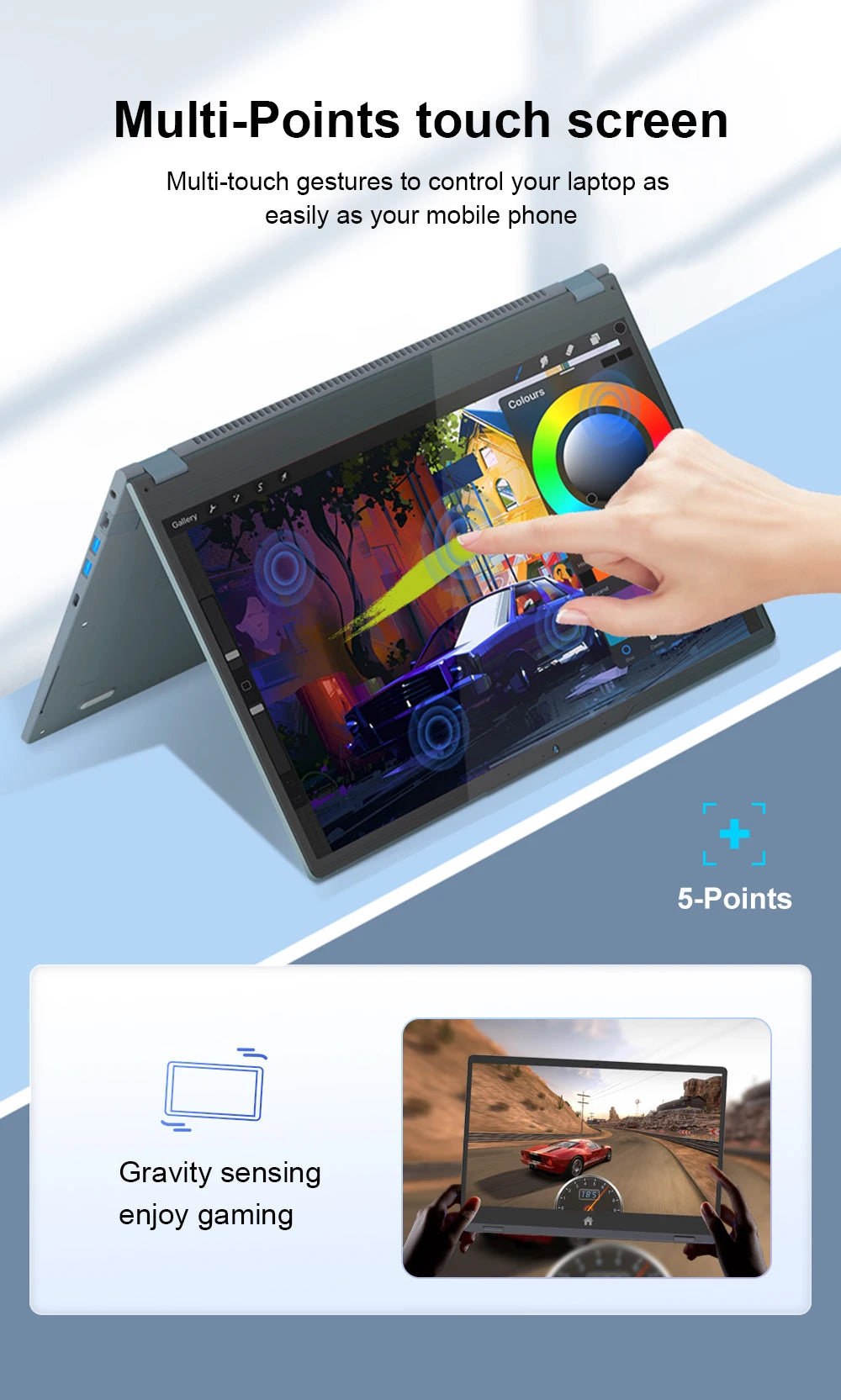 Ninkear Ybook15 Laptop Amd Ryzen 3 3200U 15.6 Inch 360 °   Flip Fhd Ips 1920*1080 Touchscreen 16G+512Gb Backlit Keyboard Windows 11