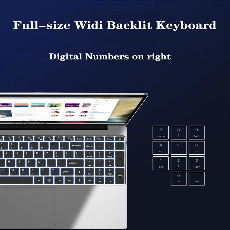 2026 Cheapest 15.6 inch Windows 11 Notebook Laptop 8GB/ 16GB RAM 1TB/512GB/256GB SSD Fingerprint Unlock Gaming Computer