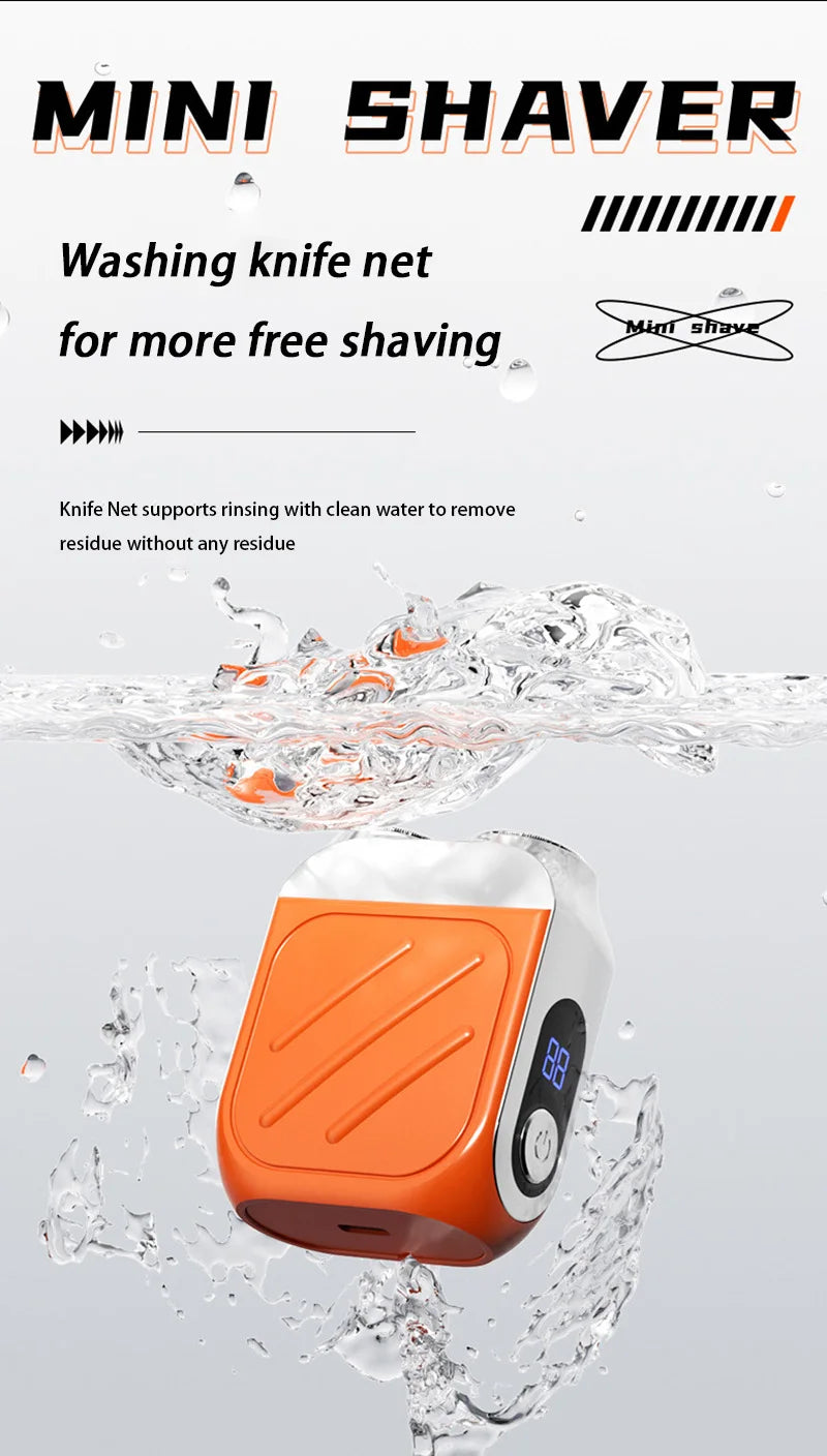 Electric Razor IPX7 Waterproof Mini Dual-head Magnetic Ultra-clean Shaving Portable Digital Display Electric Beard Shaver