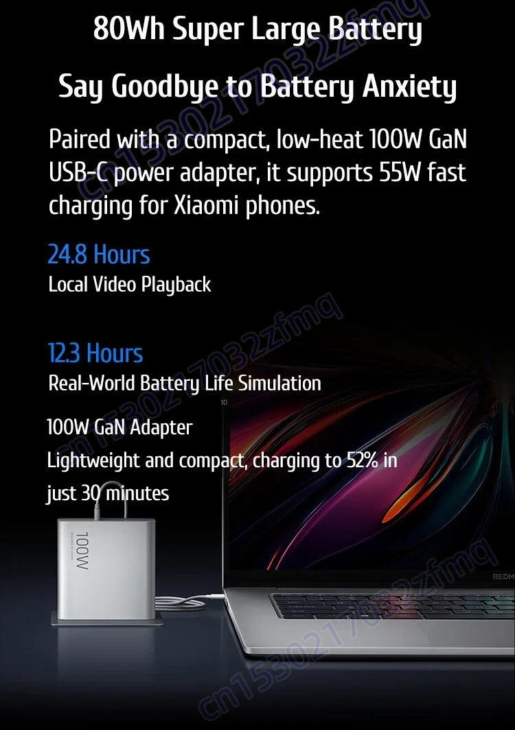 Xiaomi Laptop RedmiBook Pro 16 Core Ultra 5-125H ARC Graphics 16GB 1TB SSD 16-inch 2.5K 120Hz Screen Pc