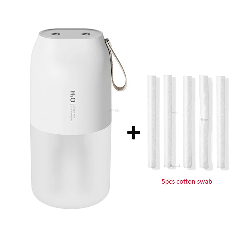 300ml Dual Sprayer Air Humidifier 2000mAh USB Rechargeable Battery Wireless Aroma Mist Maker Fogger Diffuser Light Umidificador