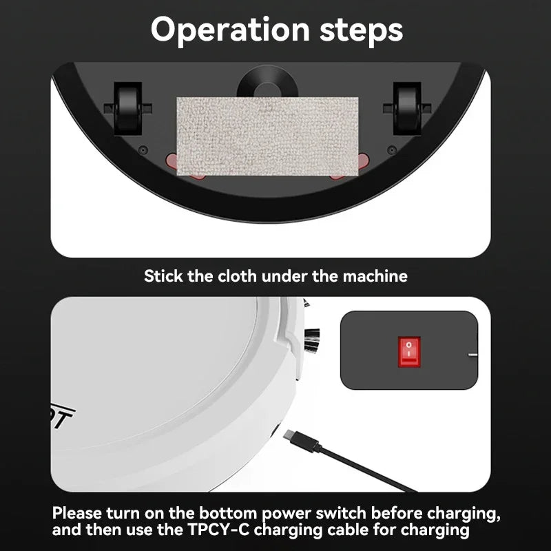 3-in-1 Fully Automatic Sweeper Suction Mopping Sweeping Machine Charge USB Intelligent Kitchen Home Cleaning Robots 2026 New