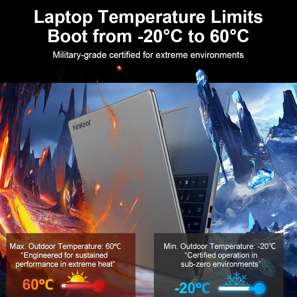 Ninkear A15 Pro 16 Inch Laptop AMD Ryzen 5 5500U 16GB RAM 1TB SSD 2.5K 120Hz Display Windows 11 Metal Notebook Fingerprint Backlit Keyboard USB-C WiFi 6 EU Plug