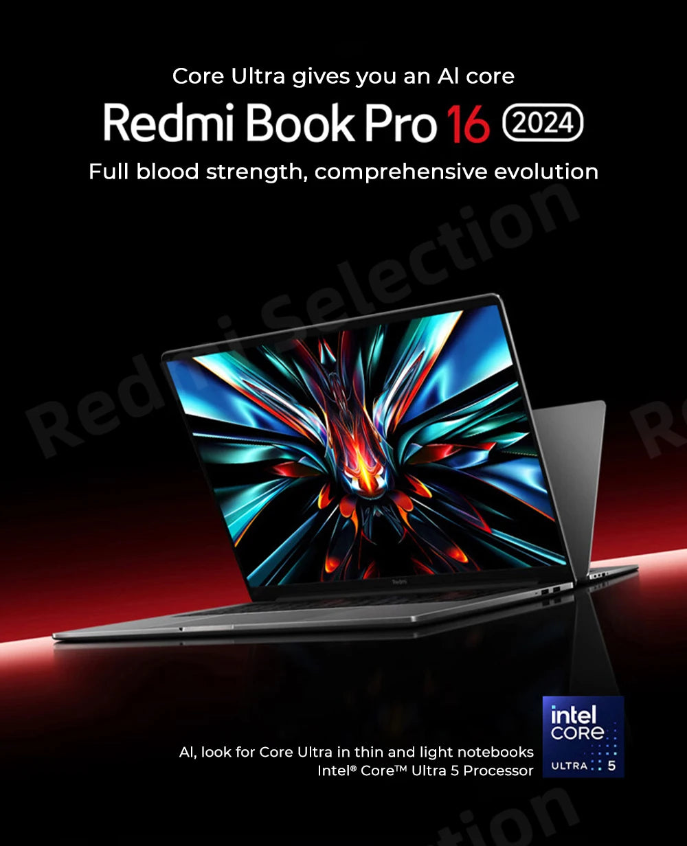 Xiaomi Laptop RedmiBook Pro 16 Core Ultra 5-125H ARC Graphics 16GB 1TB SSD 16-inch 2.5K 120Hz Screen Pc