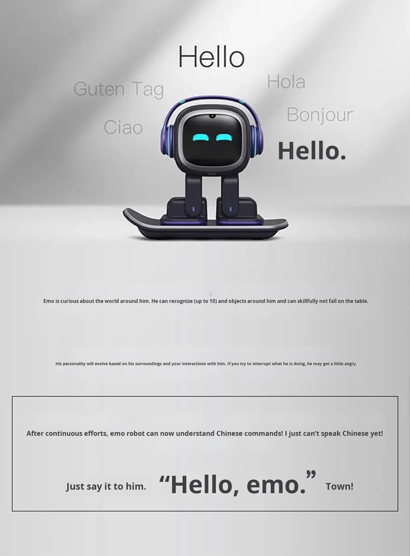 EMO AI Robot 2026, Voice & Facial Recognition, Emotional Communication Companion, Home Automation Educational Toy for All Ages