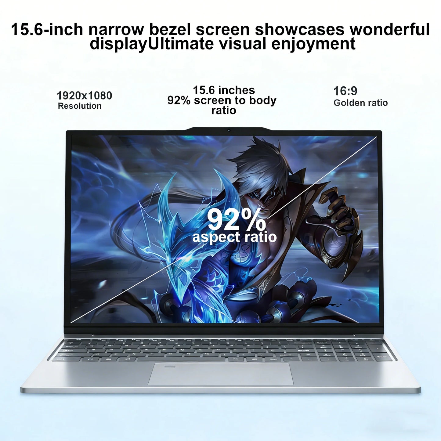 2026 15.6 Inch Intel Core i9 10980HK Gaming Laptop 16GB RAM 1TB SSD Windows 11 Pro Portable Notebook PC for Office Study Gamer
