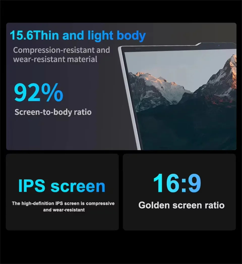2026 15.6 Inch Intel Core i9 10980HK Gaming Laptop 16GB RAM 1TB SSD Windows 11 Pro Portable Notebook PC for Office Study Gamer