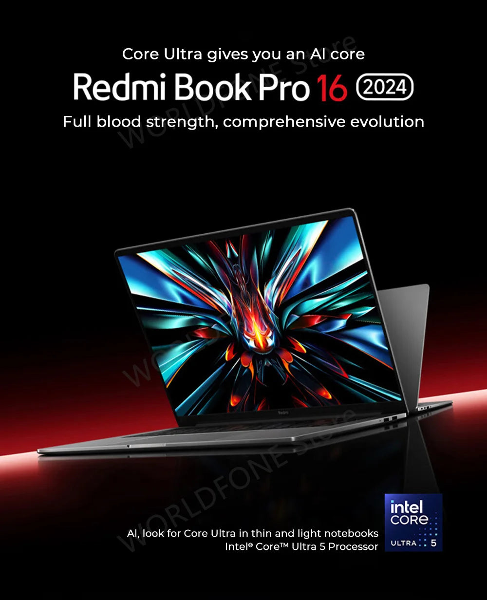 XIAOMI Redmi Book Pro 16 Laptop Intel Ultra5 125H 7 155H RAM 32GB SSD 1TB 16"Inch Notebook Ultrabook Computer PC
