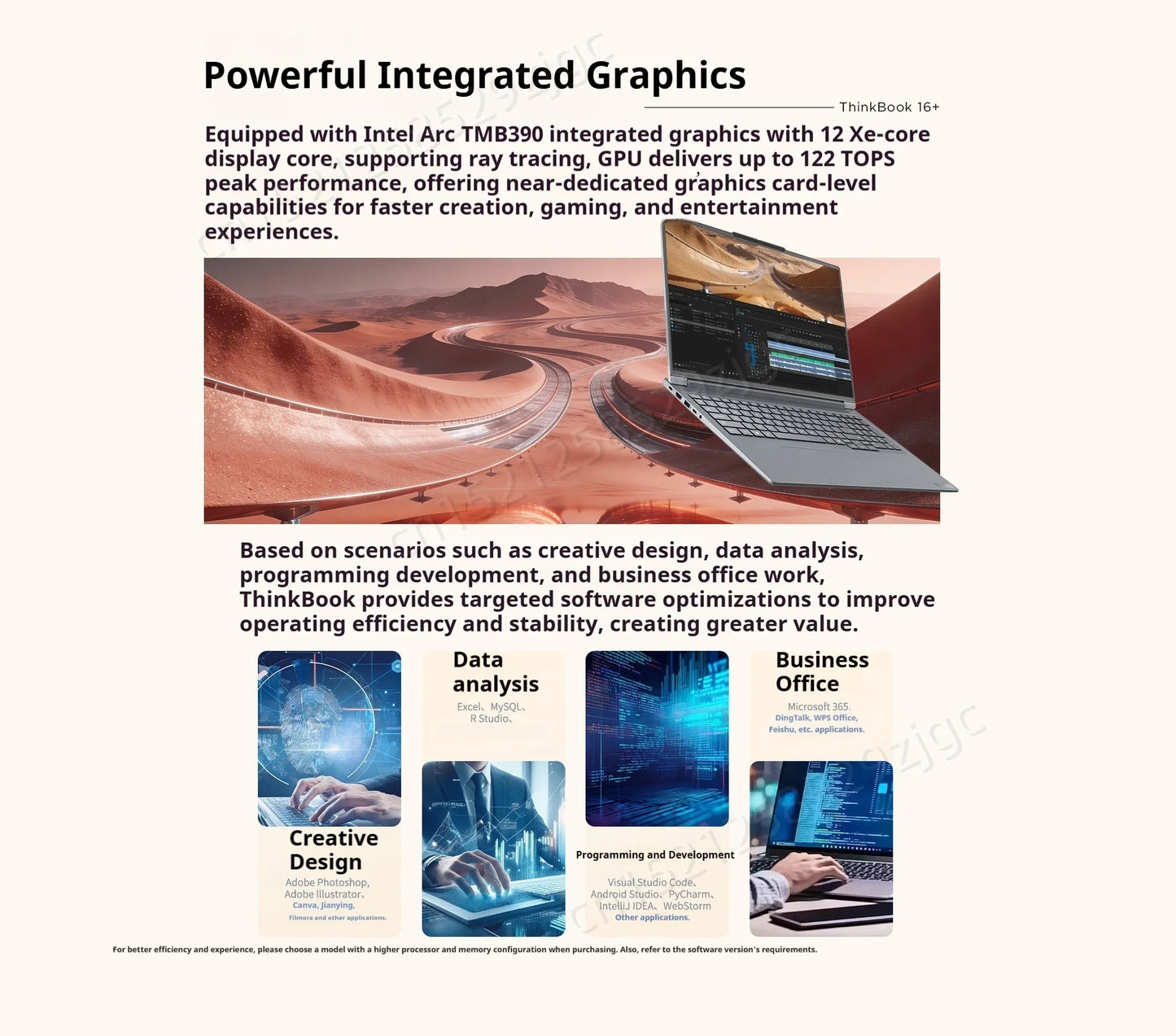 Lenovo ThinkBook 16+ Laptop Ultra 7 255H/ Ultra 9 285H Intel Arc 140T 32BG DDR5 1T SSD 16-inch 3.2K 165Hz Screen Notebook PC
