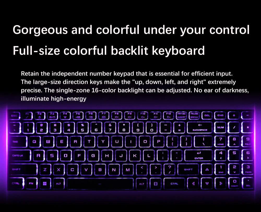 New 12th Gaming Laptop 16.1 Inch Intel i9-12900H NVIDIA RTX 3060 6G Windows11 2.5K IPS Screen 144Hz RGB Keyboard WIFI 6 BT5.2