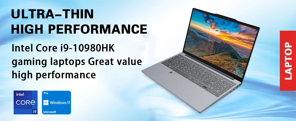 15.6 Inch Gaming Laptop Intel Core i9-10980HK 16GB RAM 1TB/2TB SSD Fingerprint Unlock 1920*1080Ultra Thin Notebook PC Windows 11
