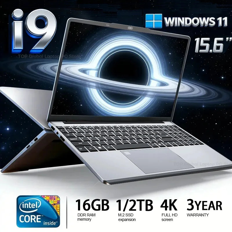 New 15.6" Laptop Computer Intel Core i9 10980HK/9900U Windows 11 PC Gamer 16GB RAM 1TB SSD Fingerprint Unlock Gaming Notebook PC