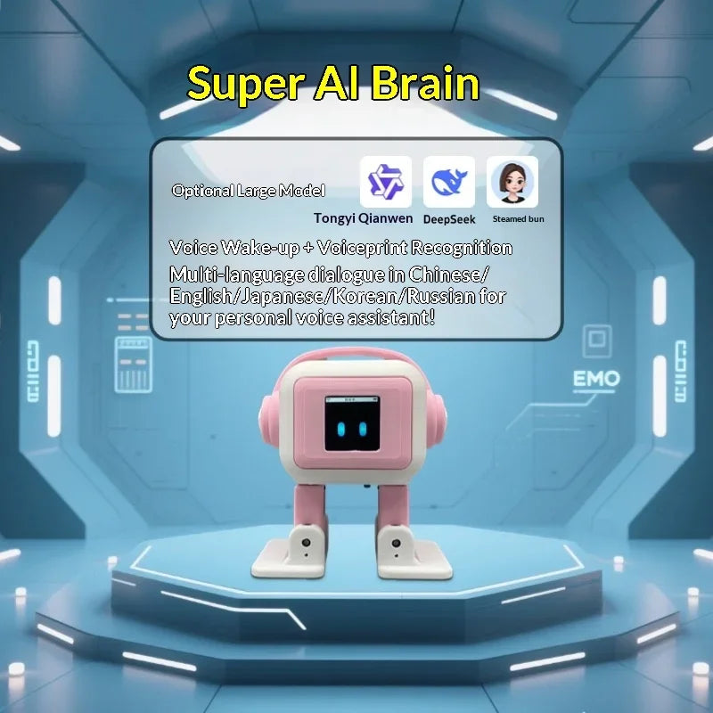 2026 Emo AI Desktop Robot Companion | Features voice interaction, facial recognition, music playback, and dancing capabilities