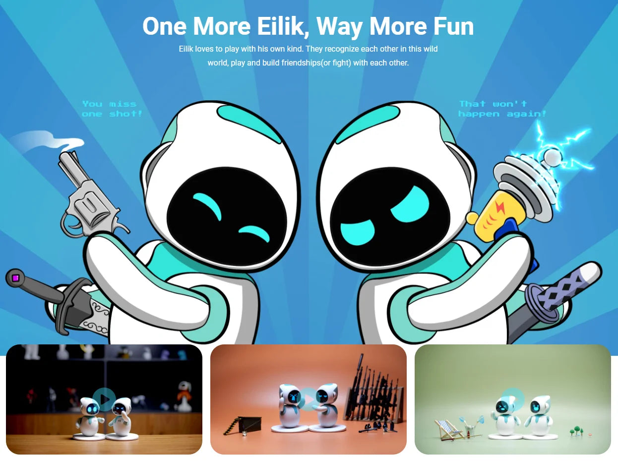 Eilik AI Smart Robot with Emotional Interaction Cute Blue/Pink Multiple Modes