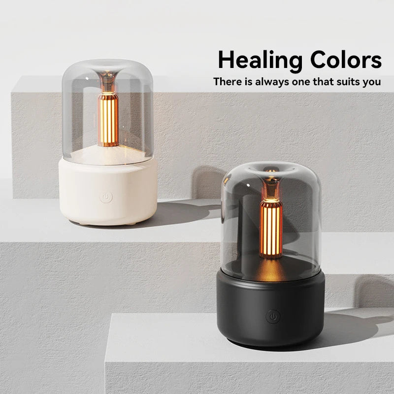 Mini Aroma Diffuser Home Portable USB Plug Air Humidifier Essential Oil Night Light Candlelight Sprayer for Gift Bedroom