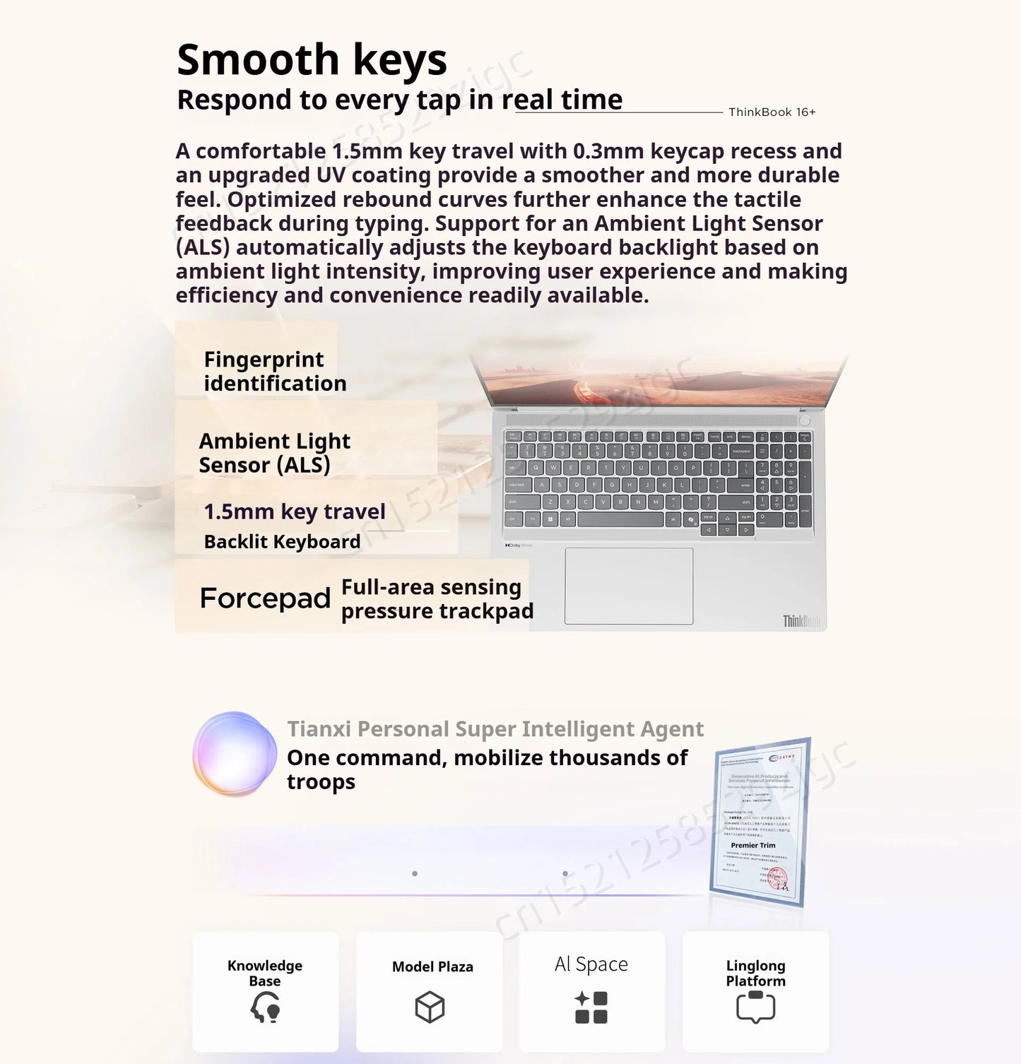 Lenovo ThinkBook 16+ Laptop Ultra 7 255H/ Ultra 9 285H Intel Arc 140T 32BG DDR5 1T SSD 16-inch 3.2K 165Hz Screen Notebook PC