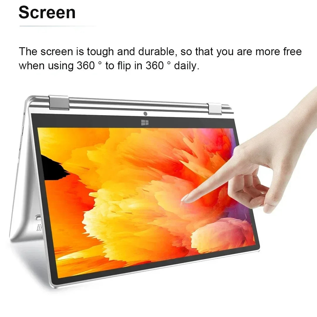 11.6-Inch 2-in-1 Touchscreen Intel Laptop Tablet Windows 11 Pro 8GB DDR4 RAM 128GB/256GB/512GB SSD  Portable Study Computer