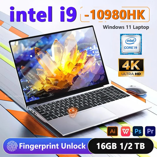 Windows 11 Pro Intel Core i9 10980HK 15.6 inch laptop16GB RAM 1TB 2TB SSD Gaming laptops Fingerprint Unlock Backlight Computer