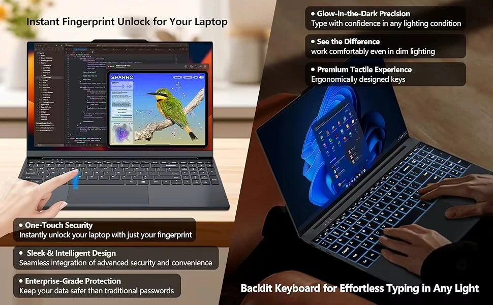 Windows 11 Pro Intel Core i9 10980HK 15.6 inch laptop16GB RAM 1TB 2TB SSD Gaming laptops Fingerprint Unlock Backlight Computer
