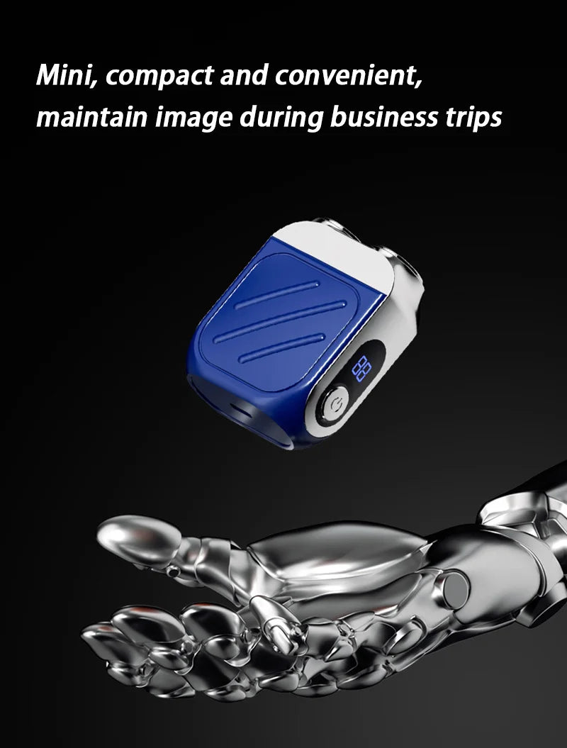 Electric Razor IPX7 Waterproof Mini Dual-head Magnetic Ultra-clean Shaving Portable Digital Display Electric Beard Shaver