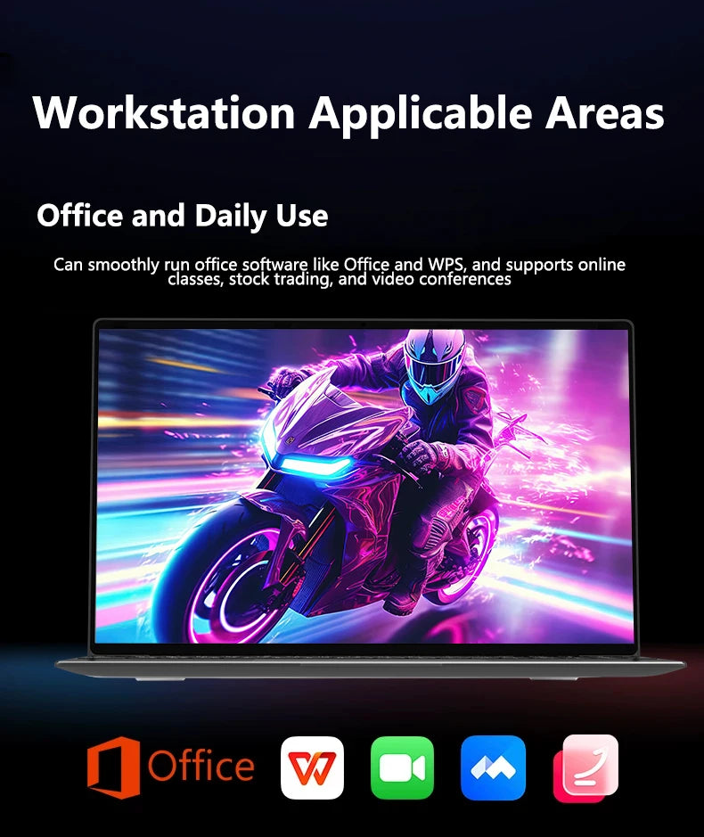 LENO 14.1"Ultra Slim Laptop Windows11 Intel 4405U 16GB 2TB SSD Gamer Notebook 1920*1080 Display Office Study Gaming Computer PC