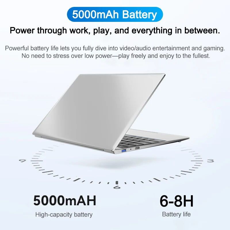 2026 New 15.6 Inch FHD Laptop Intel Core i7-8650U 32GB RAM 2TB SSD Windows 11 Pro Ultra Slim Gaming Office Study Notebook