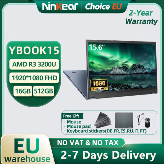 Ninkear Ybook15 Laptop Amd Ryzen 3 3200U 15.6 Inch 360 °   Flip Fhd Ips 1920*1080 Touchscreen 16G+512Gb Backlit Keyboard Windows 11