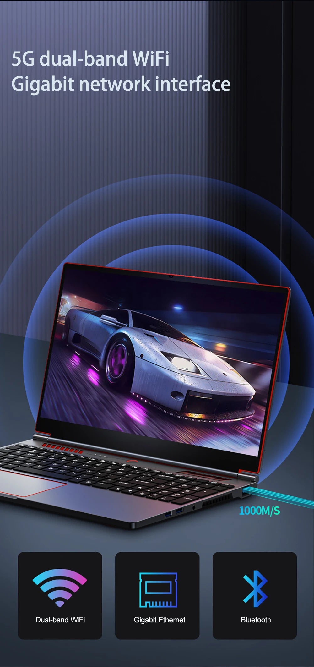 16Inch Gaming Laptop Computer Notebook RTX4050 6G Intel Core i9-13900HK Windows11 RAM Max 64GB DDR5 2*M.2 NVME 2TB SSD WiFi